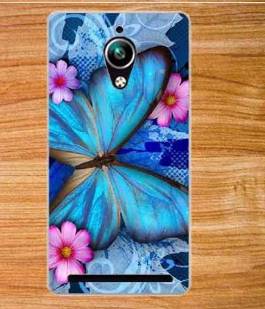Накладка для Asus Zenfone Go ZC451TG "Метелик блакитний" (пластик)-0